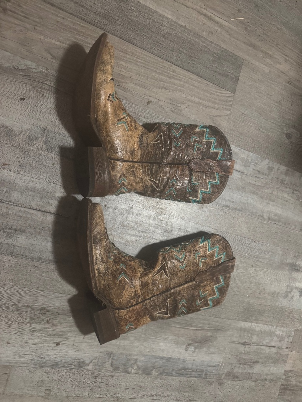 Corral Boots Gently Worn, will take best offer! Brown and Turquoise